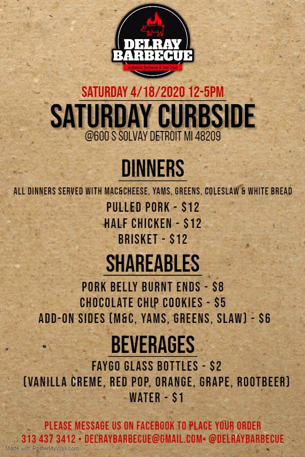 Delray Barbecue | meal takeaway | 600 S Solvay St Suite A, Detroit, MI 48209, USA | 3134373412 OR +1 313-437-3412