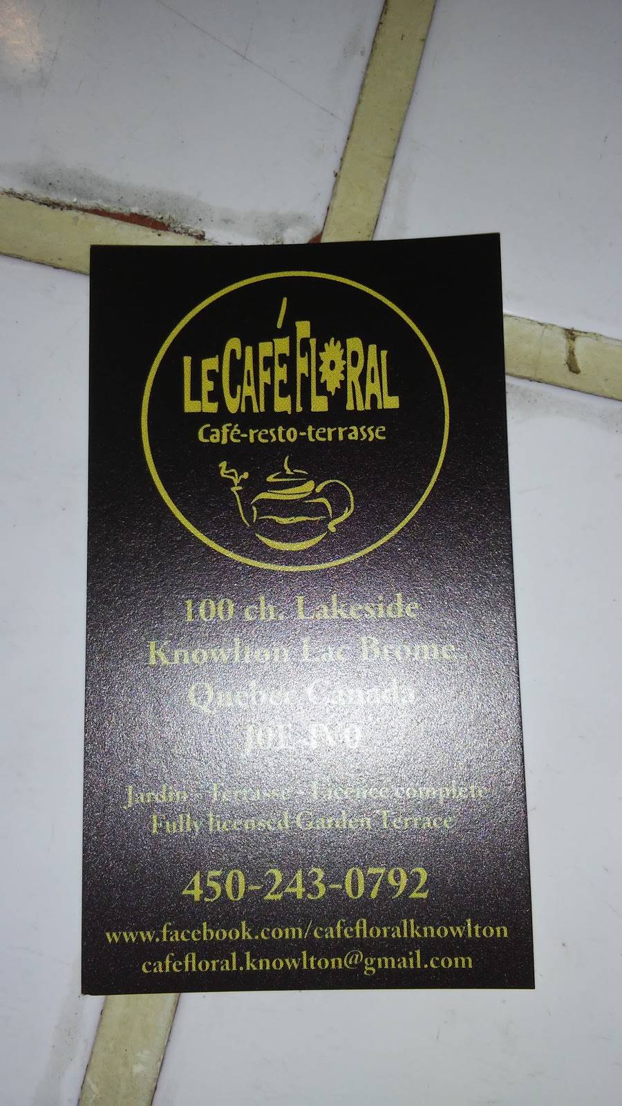 Cafe Floral | restaurant | 100 Chemin Lakeside, Knowlton, QC J0E 1V0, Canada | 4502430792 OR +1 450-243-0792