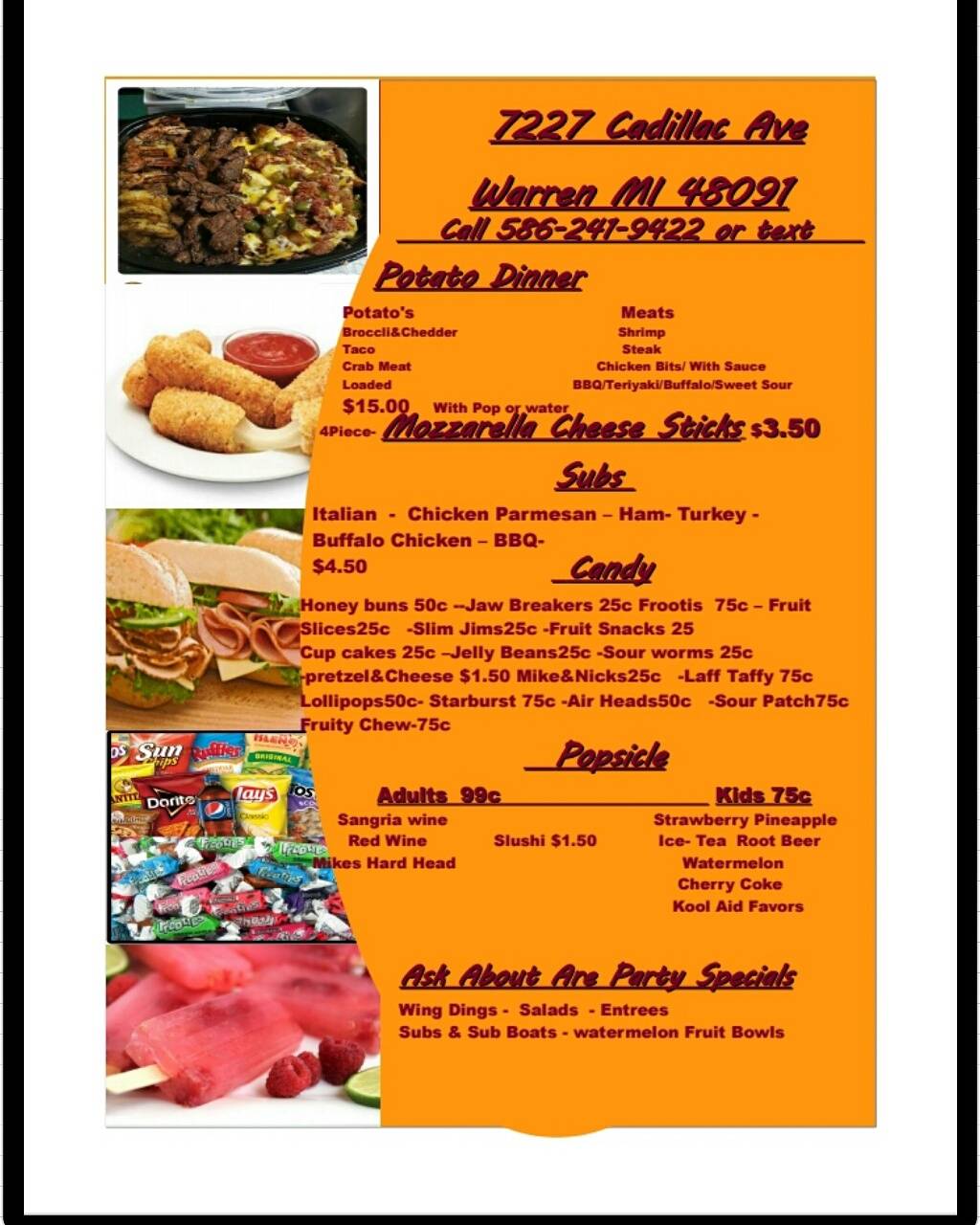 Snacks & Stuff | restaurant | 18635 Joseph Campau Ave, Detroit, MI 48234, USA | 5864828674 OR +1 586-482-8674