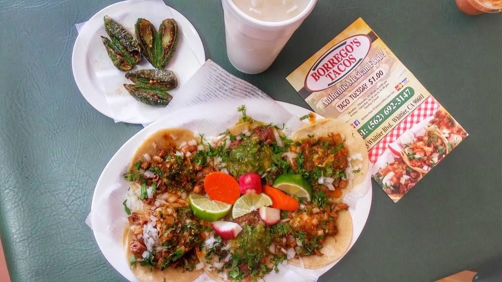 Borregos Tacos | restaurant | 11873 Whittier Blvd, Whittier, CA 90601, USA | 5626923147 OR +1 562-692-3147