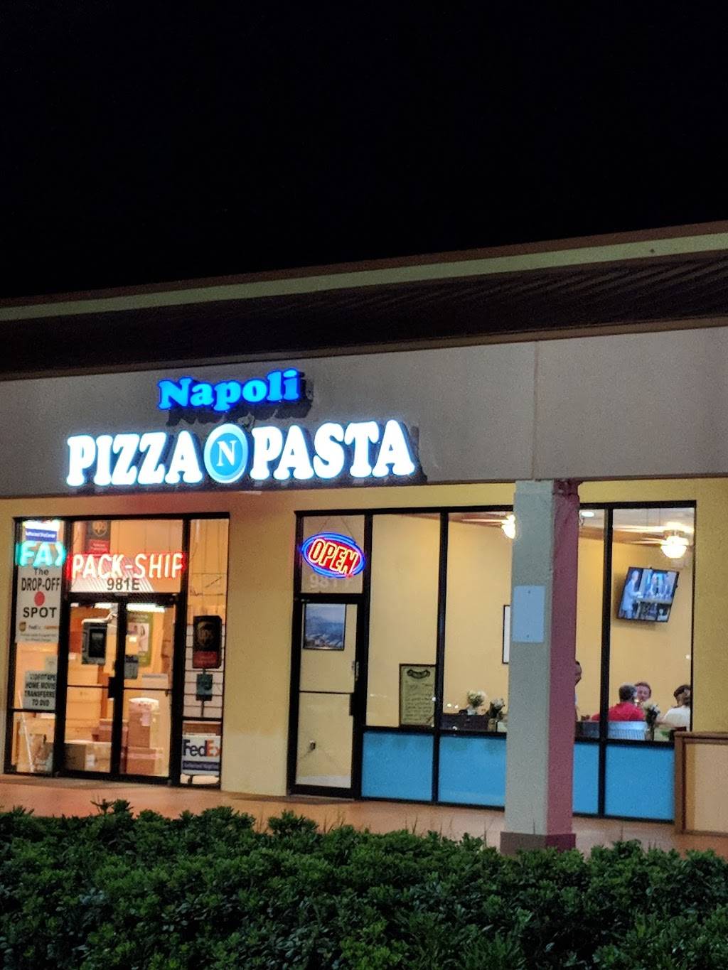 Napoli Pizza N Pasta | restaurant | 981 E Eau Gallie Blvd, Melbourne, FL 32937, USA | 3214255600 OR +1 321-425-5600