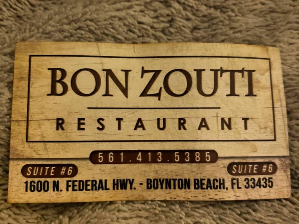 Bonzouti Resturant | restaurant | 1600 N Federal Hwy SUITE #6, Boynton Beach, FL 33435, USA | 5614135385 OR +1 561-413-5385