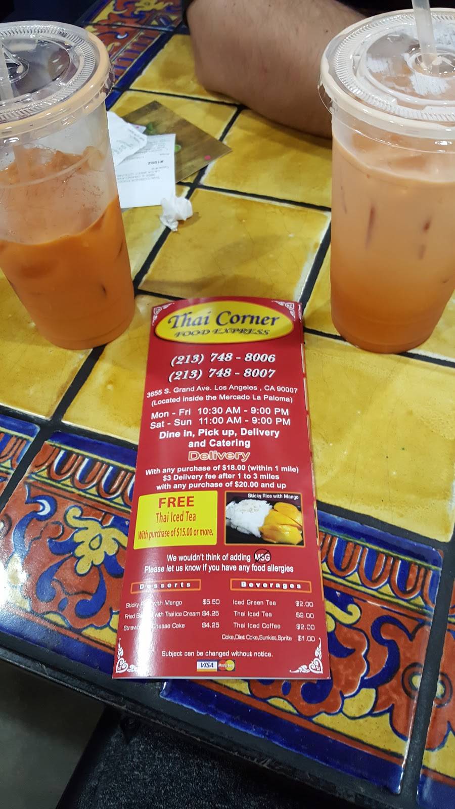 Thai Corner Food Express | restaurant | 3655 S Grand Ave # C4, Los Angeles, CA 90007, USA | 2137488006 OR +1 213-748-8006