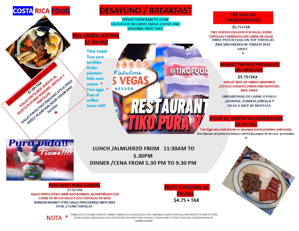 TikoPuraVida | restaurant | Pecos McLeod Plaza, E Desert Inn Rd, Las Vegas, NV 89121, USA | 7029691056 OR +1 702-969-1056