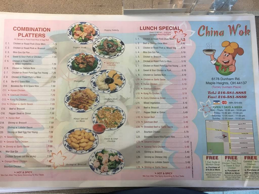 China Wok | meal takeaway | 4783, 6178 Dunham Rd, Maple Heights, OH 44137, USA | 2165818885 OR +1 216-581-8885