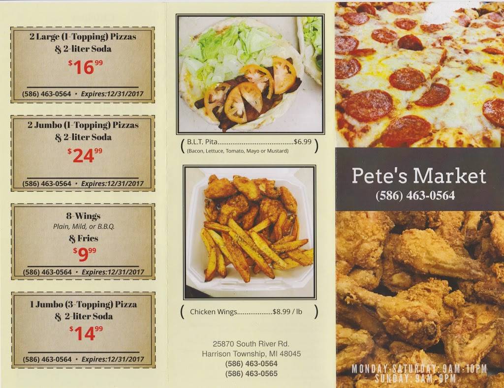 Petes Party Store | meal takeaway | 25870 S River Rd, Harrison Charter Township, MI 48045, USA | 5864630564 OR +1 586-463-0564