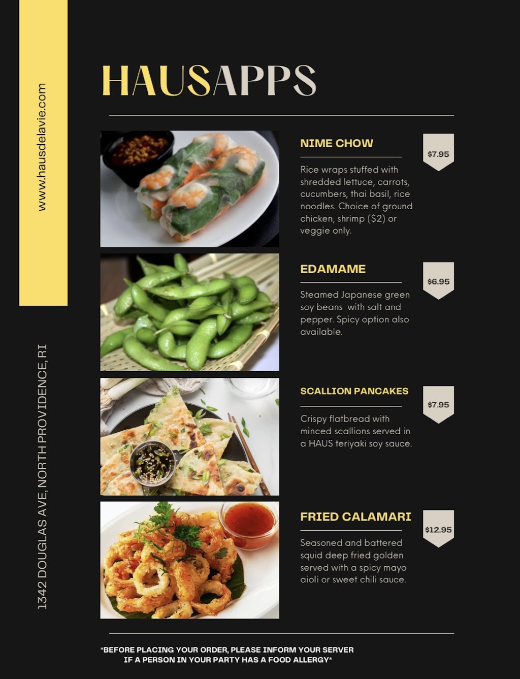 Haus De La Vie | restaurant | 1342 Douglas Ave Suite 4, North Providence, RI 02904, USA | 4015377180 OR +1 401-537-7180