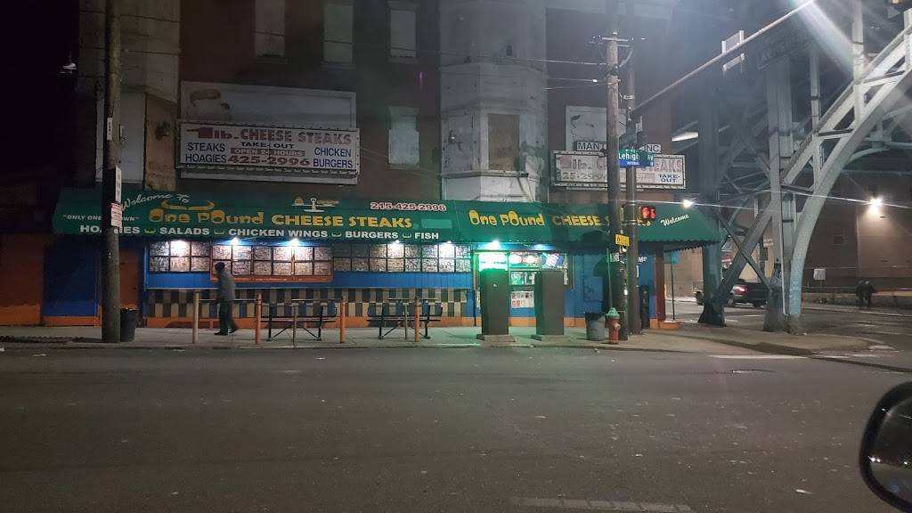 One Pound Cheese Steak | restaurant | 2661 Kensington Ave, Philadelphia, PA 19125, USA | 2154252996 OR +1 215-425-2996