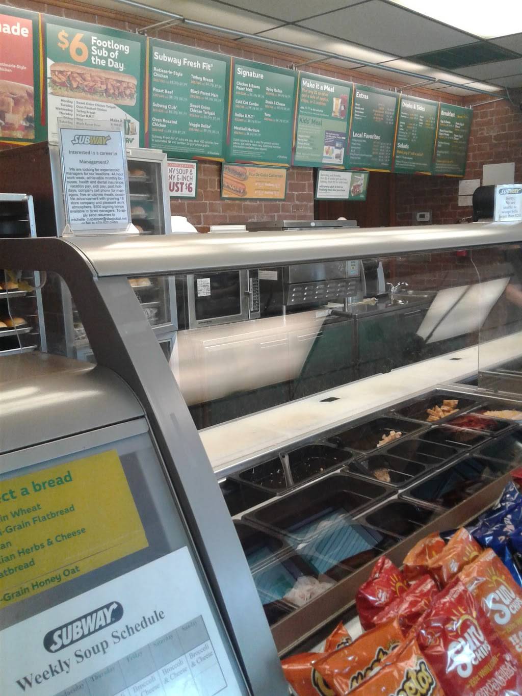 Subway | restaurant | 5204 S Thompson St, Springdale, AR 72764, USA | 4797511140 OR +1 479-751-1140