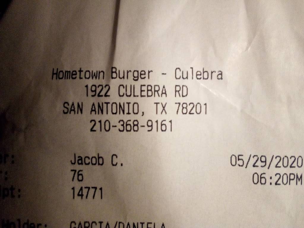 Hometown Burger | restaurant | 1922 Culebra Rd, San Antonio, TX 78201, USA | 2103689161 OR +1 210-368-9161