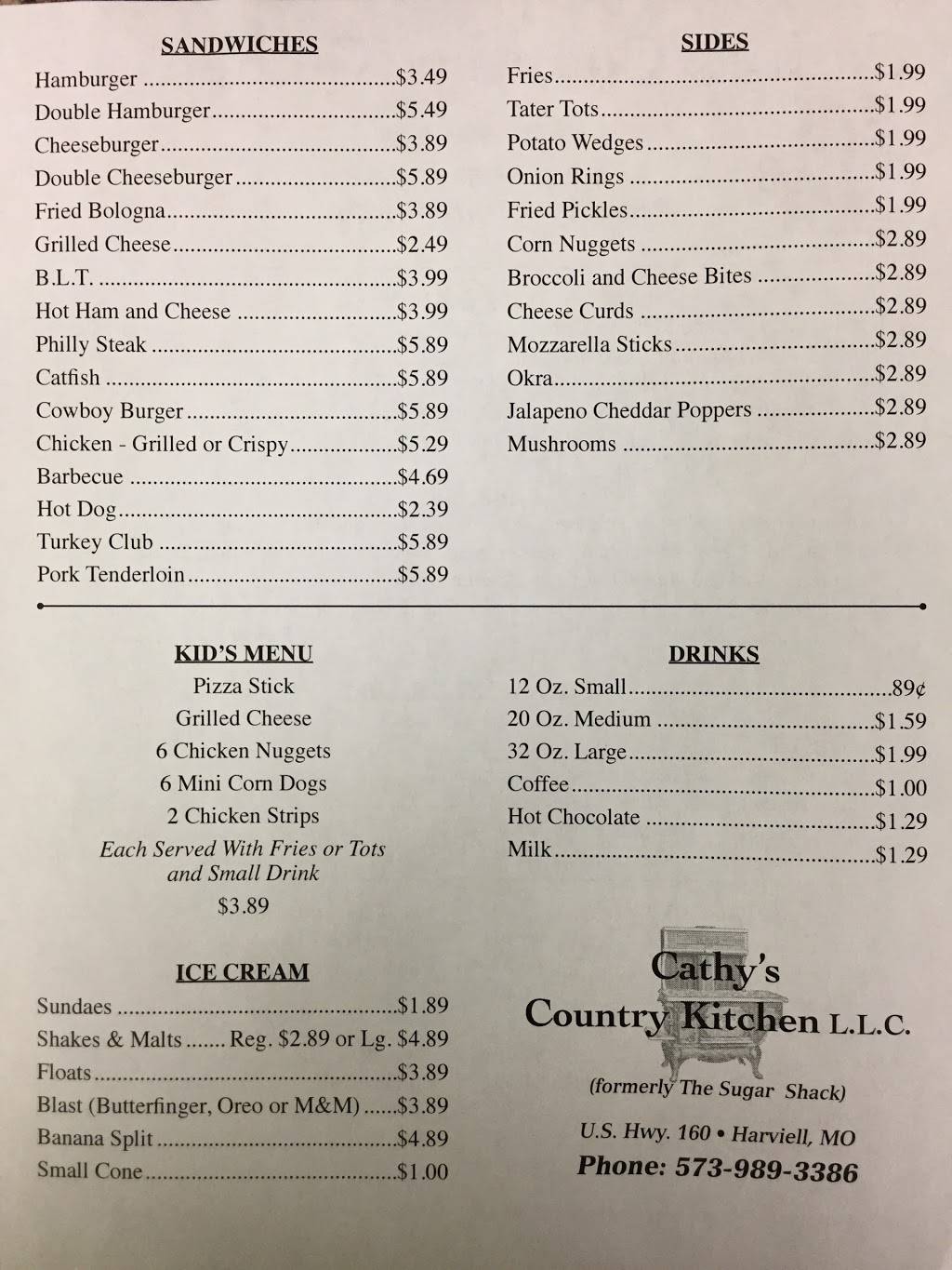 Cathy’s Country Kitchen | restaurant | U.S Hwy. 160 box 111, Neelyville, MO 63954, USA | 5739893386 OR +1 573-989-3386