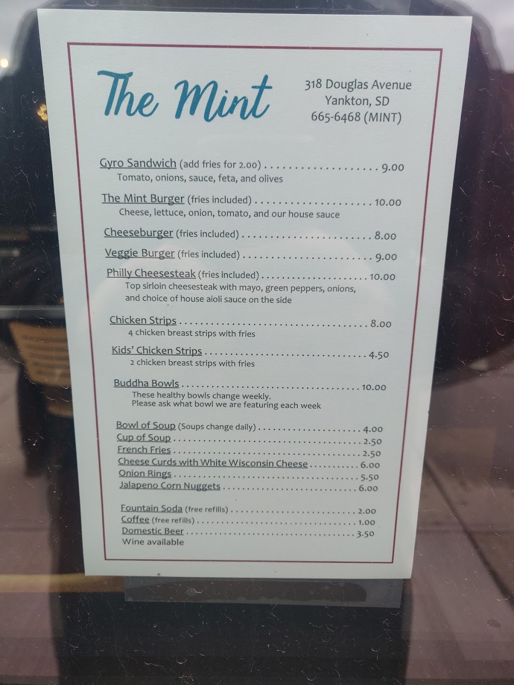 The Mint | restaurant | 318 Douglas Ave, Yankton, SD 57078, USA | 6056656468 OR +1 605-665-6468