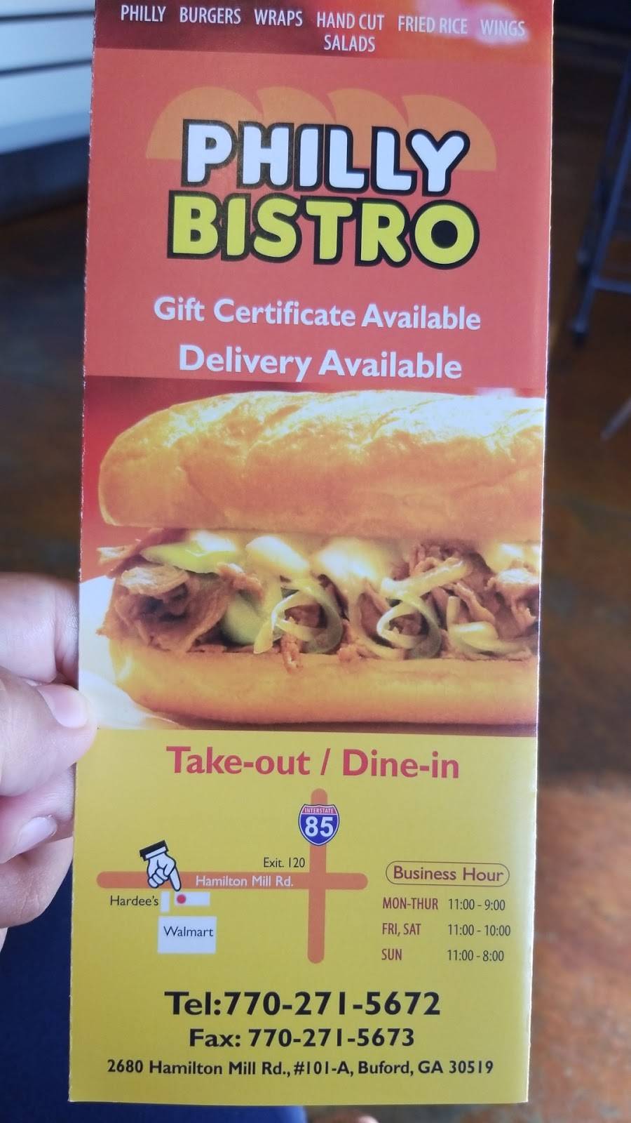 Wings N Philly Bistro | restaurant | Georgia 30519, USA | 7702715672 OR +1 770-271-5672