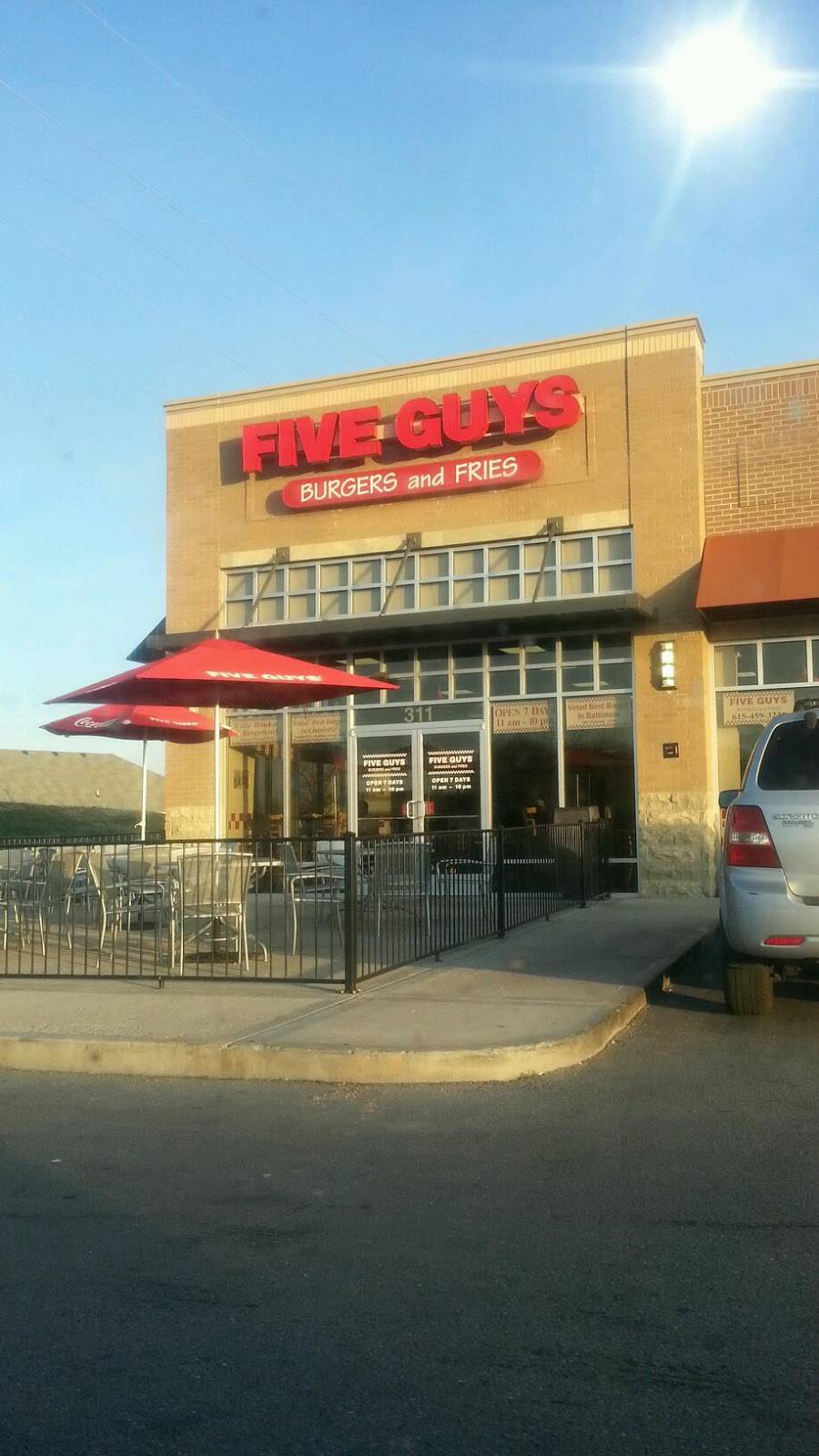 Five Guys | meal takeaway | 311 Sam Ridley Pkwy W, Smyrna, TN 37167, USA | 6154593220 OR +1 615-459-3220