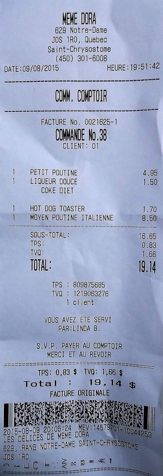 Les Délices De Mémé Dora | restaurant | 629 QC-209, Saint-Chrysostome, QC J0S 1R0, Canada | 4503016008 OR +1 450-301-6008