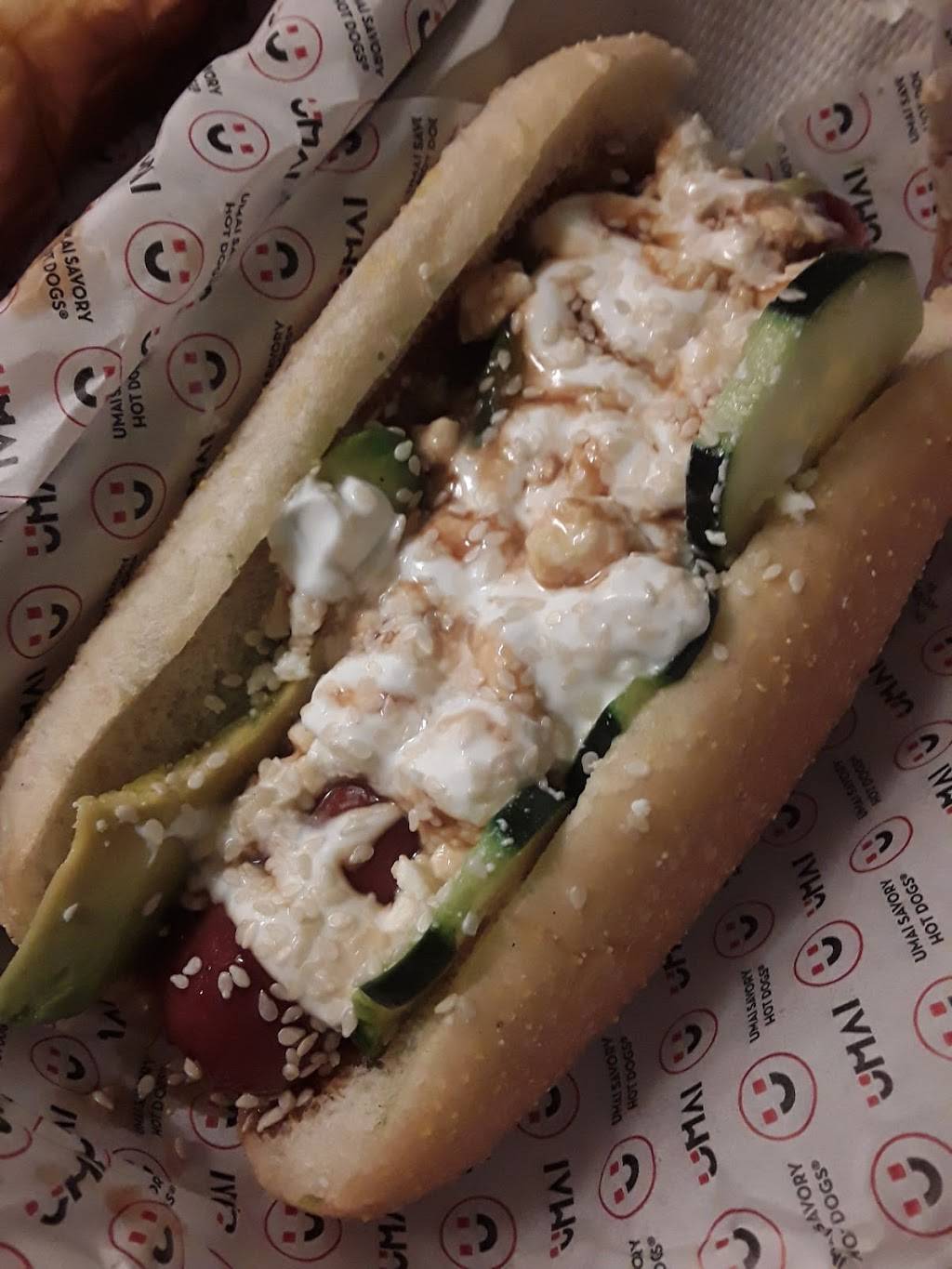 Umai Savory Hot Dogs | restaurant | 8443 Haven Ave #183, Rancho Cucamonga, CA 91730, USA | 9095273113 OR +1 909-527-3113