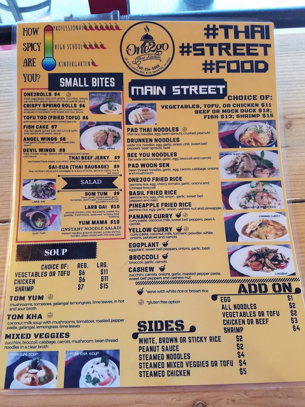 One2Go Thai Kitchen | restaurant | ste 110, 191, N El Camino Real, Encinitas, CA 92024, USA | 7603345555 OR +1 760-334-5555