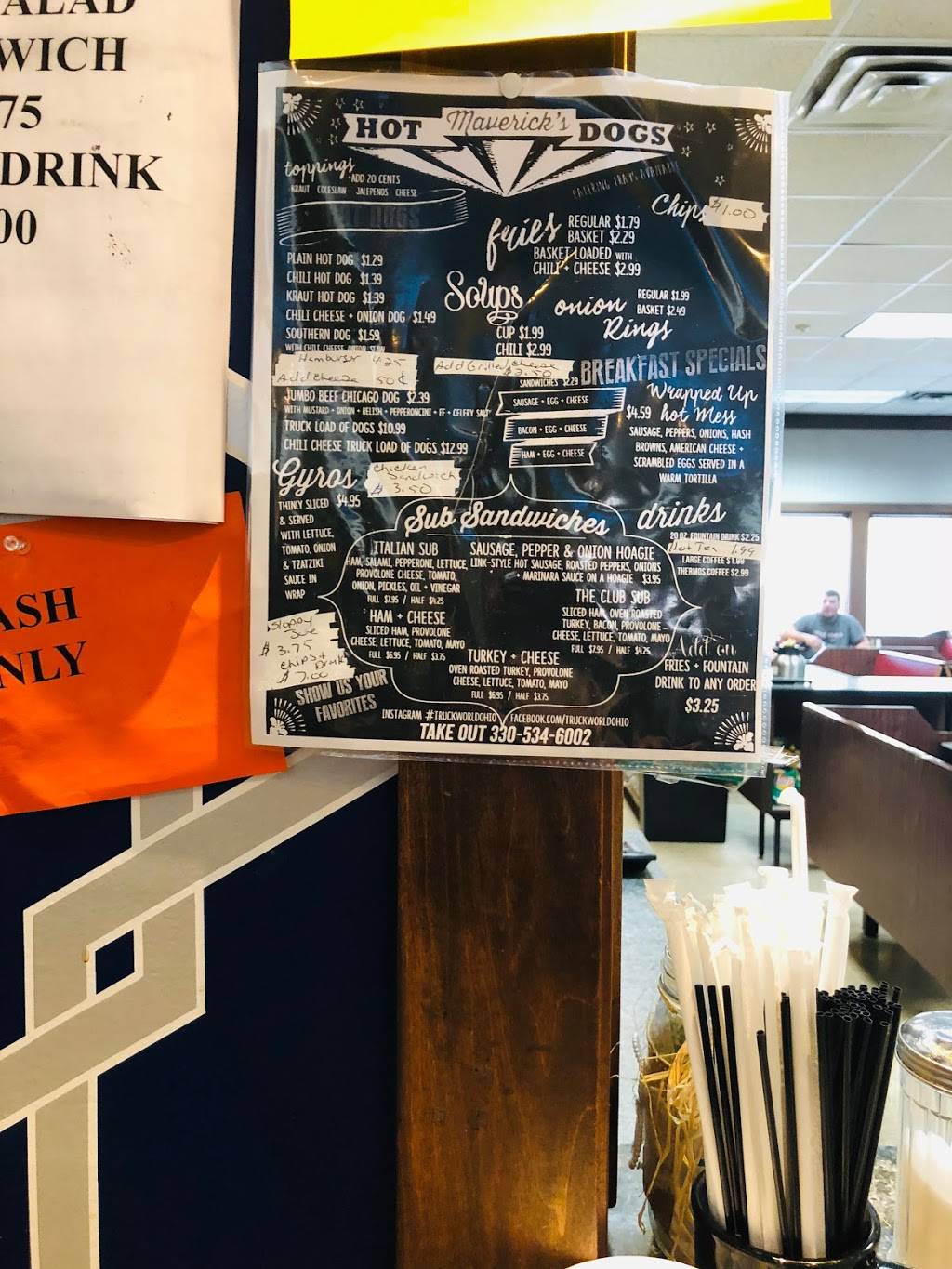 Mavericks Hot Dog Shop | restaurant | 6985 Truck World Blvd, Hubbard, OH 44425, USA | 3305346002 OR +1 330-534-6002