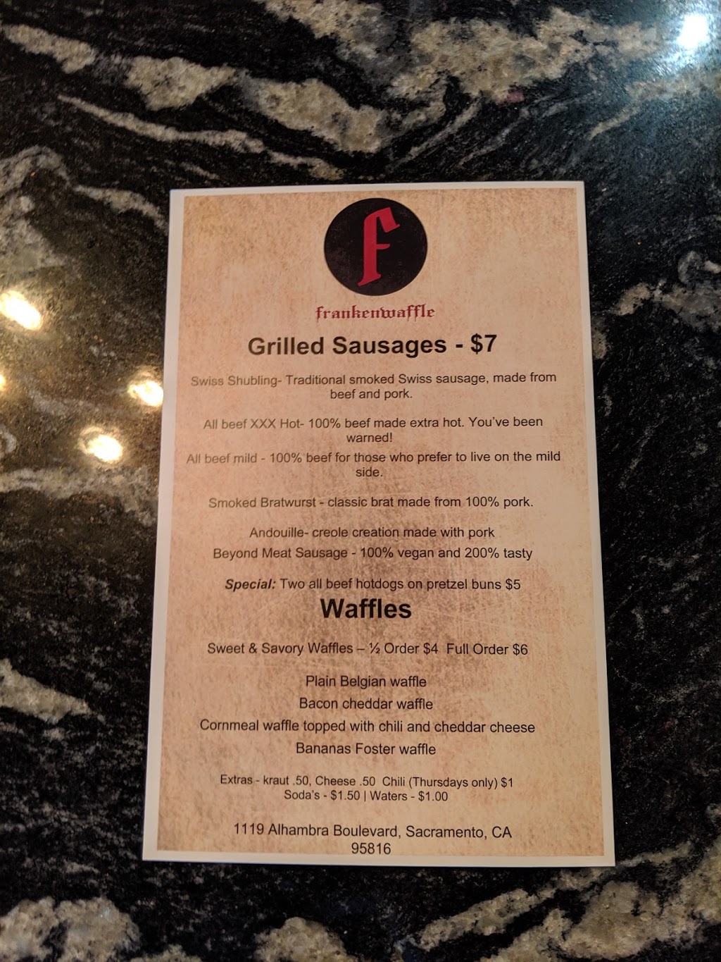 Frankenwaffle | restaurant | 1119 Alhambra Blvd, Sacramento, CA 95816, USA | 9169175108 OR +1 916-917-5108