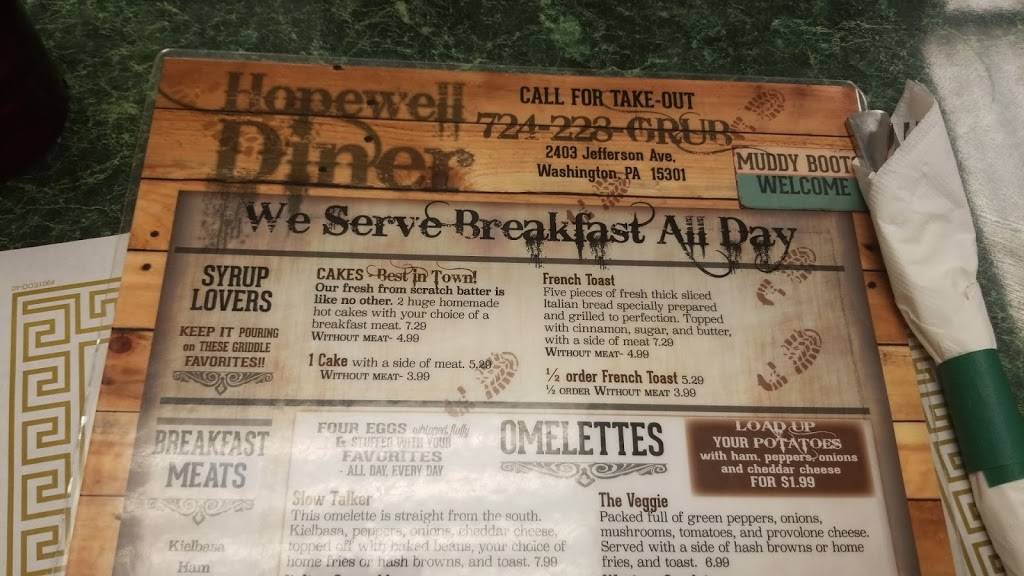 Hopewell Diner | restaurant | Claysville, PA 15323, USA | 7246634782 OR +1 724-663-4782