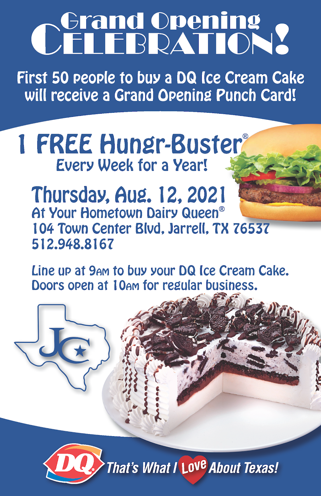 Dairy Queen - Jarrell | restaurant | 104 Town Center Blvd, Jarrell, TX 76537, USA | 5129488167 OR +1 512-948-8167