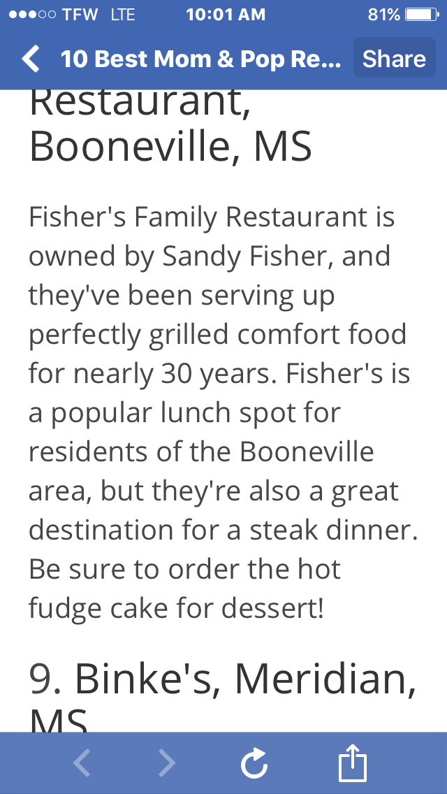Fishers Family Restaurant | restaurant | 207 N 2nd St, Booneville, MS 38829, USA | 6627281460 OR +1 662-728-1460