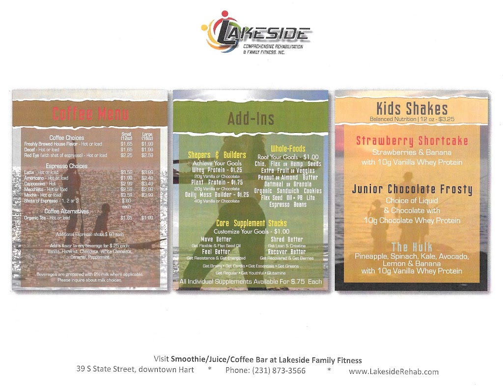 Lakeside Coffee, Smoothie & Bagel Bar | restaurant | back of the building, 39 S State St, Hart, MI 49420, USA | 2318733566 OR +1 231-873-3566