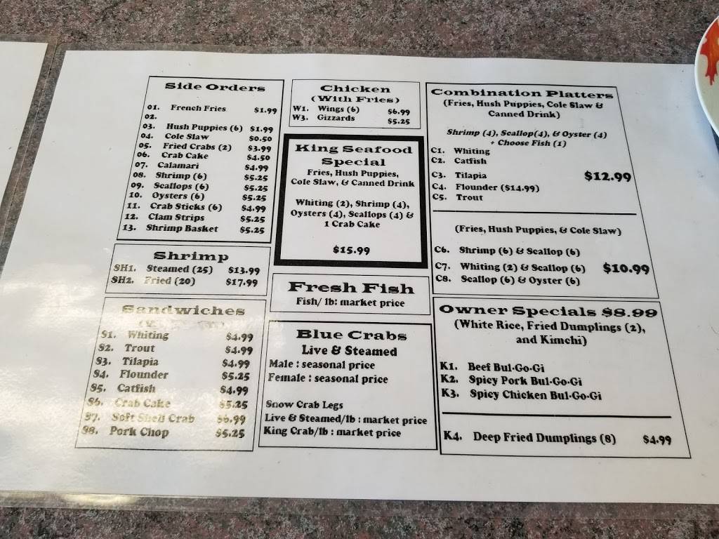 Kings Seafood | restaurant | 2264 Executive Dr, Hampton, VA 23666, USA | 7572620797 OR +1 757-262-0797