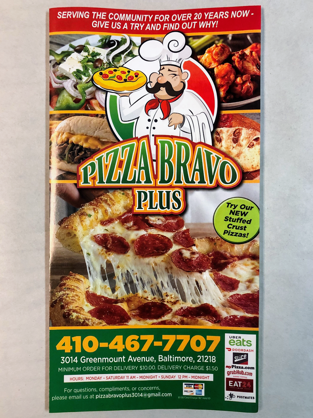 Pizza Bravo Plus | restaurant | 3014 Greenmount Ave, Baltimore, MD 21218, USA | 4104677707 OR +1 410-467-7707