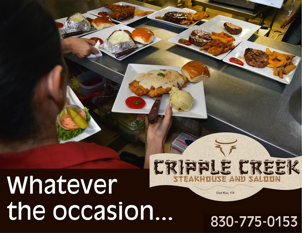 Cripple Creek Steakhouse | restaurant | 5667 US-90, Del Rio, TX 78840, USA | 8307750153 OR +1 830-775-0153