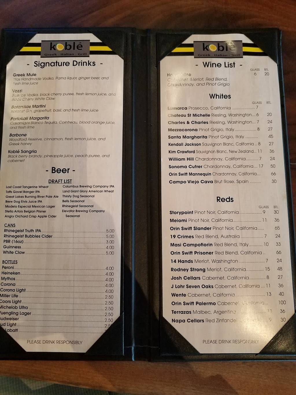 Koble Restaurant | restaurant | 176 W Olentangy St, Powell, OH 43065, USA | 6146708270 OR +1 614-670-8270