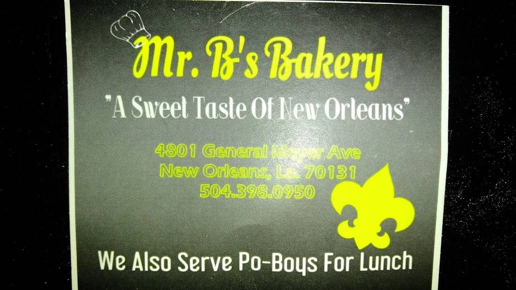 Mr. Bs Bakery | restaurant | 4801 General Meyer Ave, New Orleans, LA 70131, USA | 5043980950 OR +1 504-398-0950