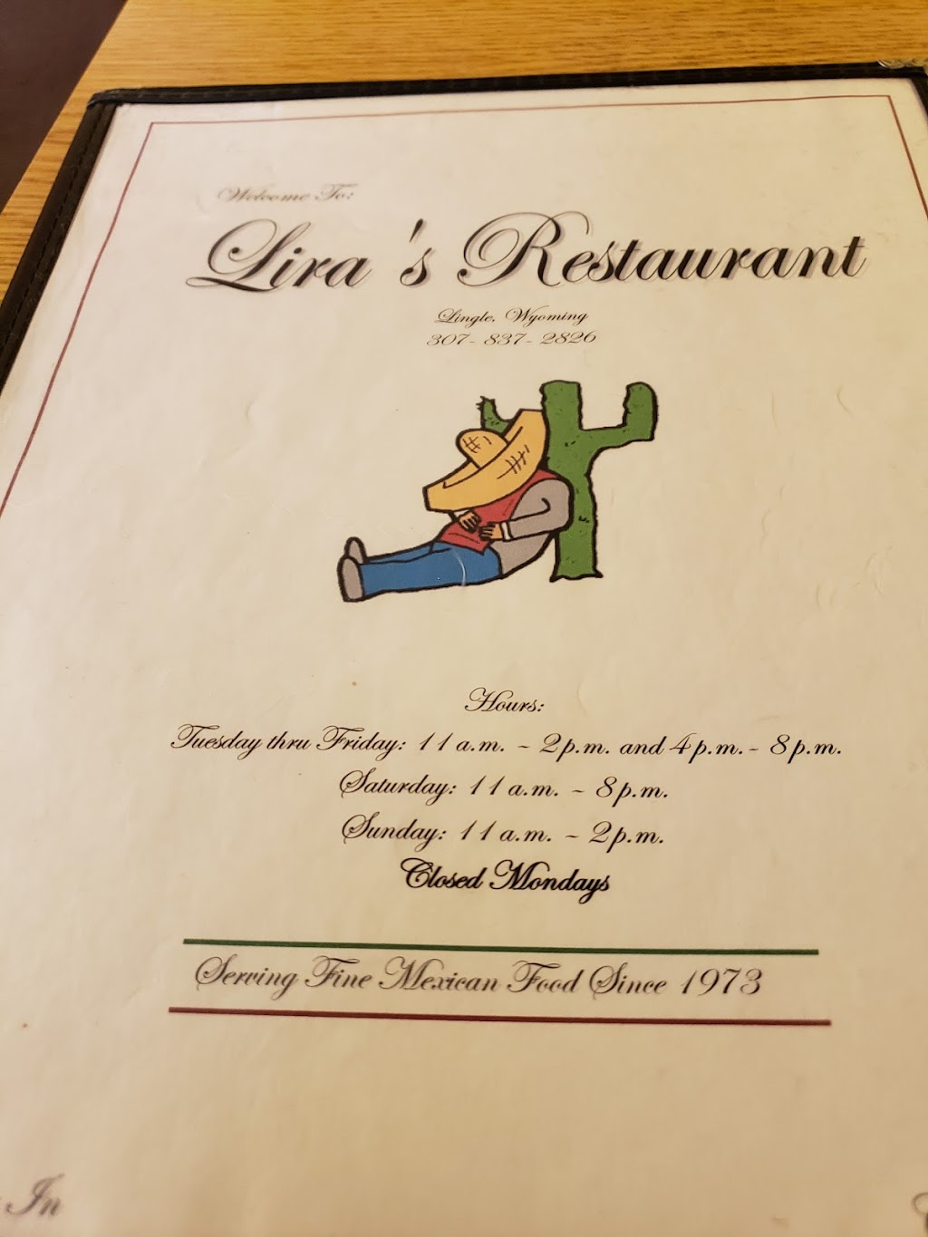 Liras | restaurant | 120 Connely Ave, Lingle, WY 82223, USA | 3078372826 OR +1 307-837-2826