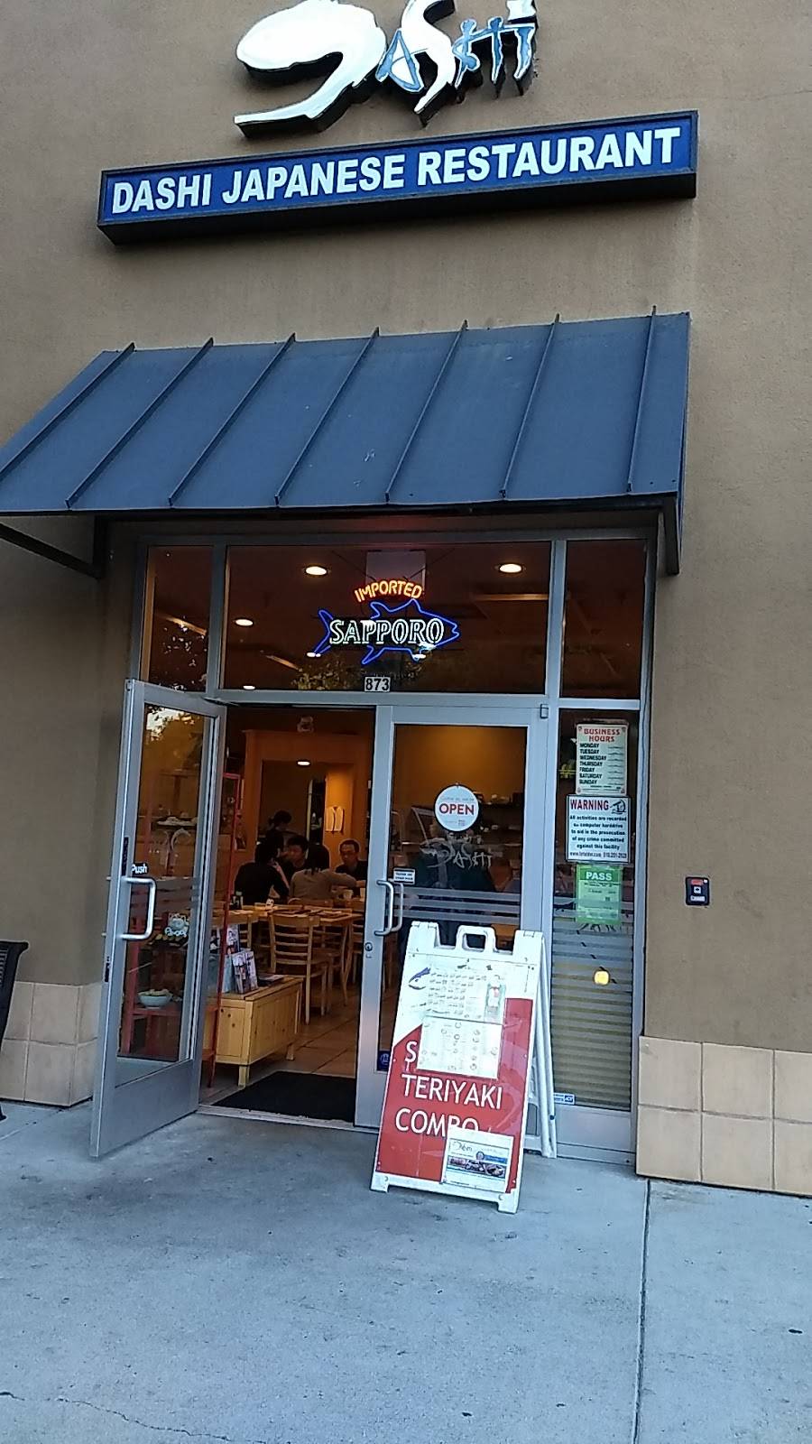 Dashi Japanese Restaurant | restaurant | 873 Hamilton Ave, Menlo Park, CA 94025, USA | 6503286868 OR +1 650-328-6868