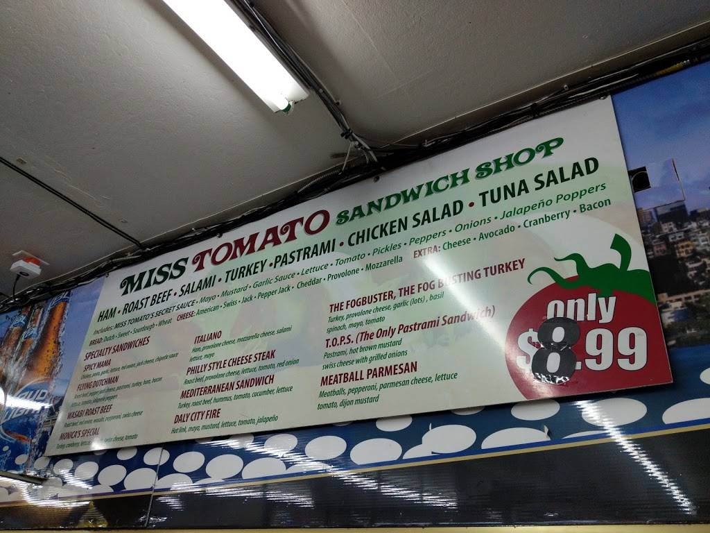Miss Tomato Sandwich Shop | restaurant | 2480 Skyline Dr, Pacifica, CA 94044, USA | 6503077704 OR +1 650-307-7704