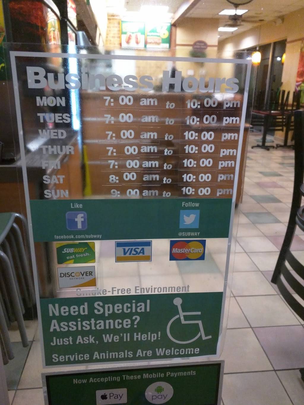 Subway | restaurant | 11093 NW 138th St, Hialeah Gardens, FL 33018, USA | 3058264656 OR +1 305-826-4656