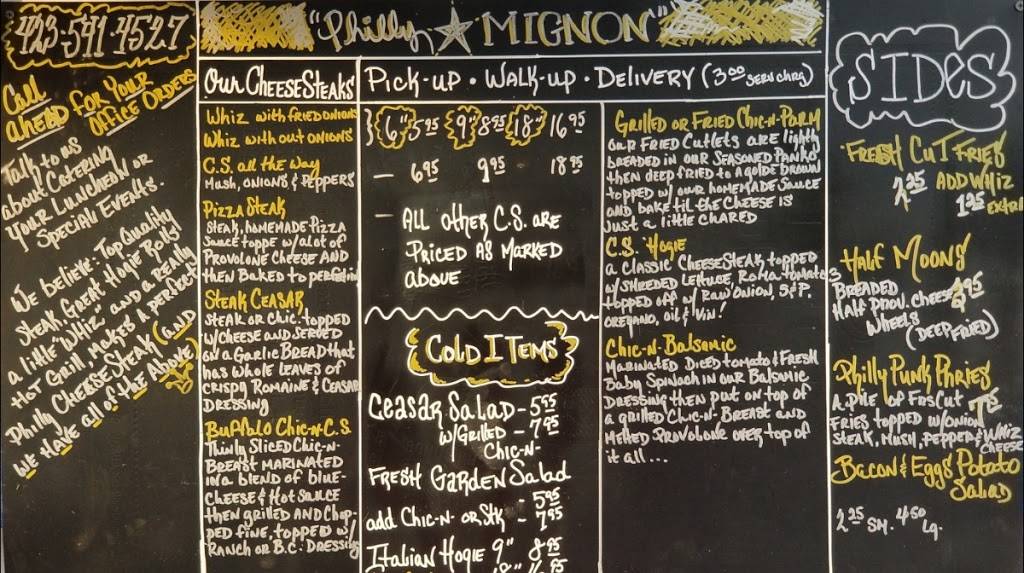 Philly Mignon | restaurant | 4848 Hixson Pike, Hixson, TN 37343, USA | 4235414527 OR +1 423-541-4527