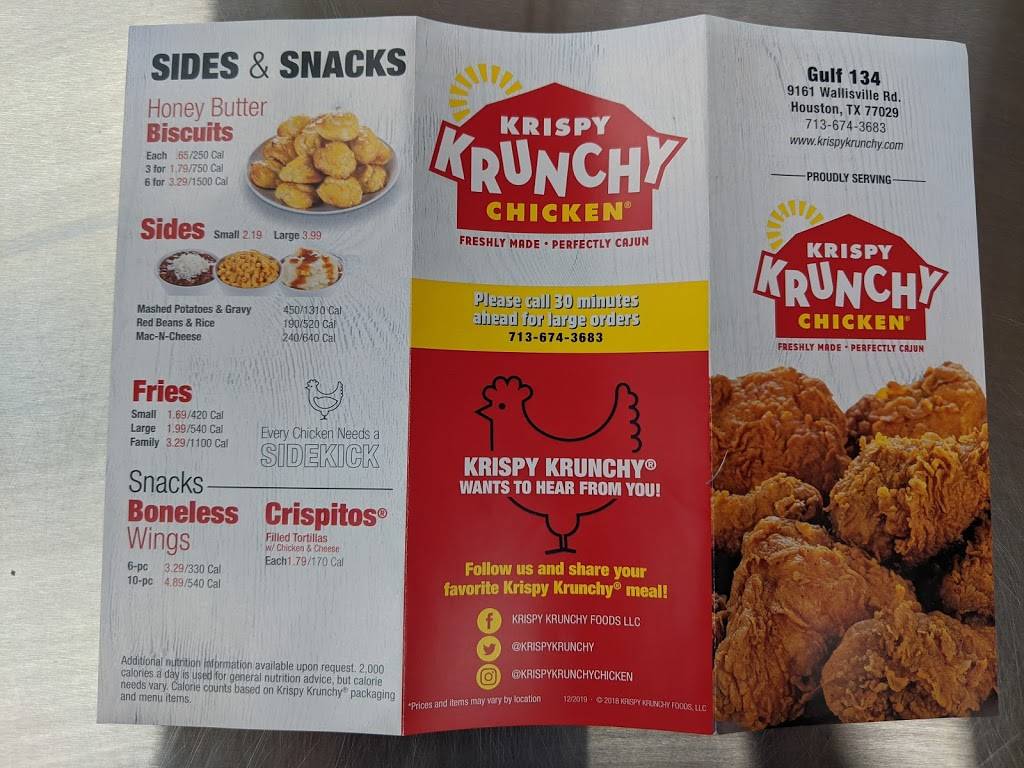 Krispy Krunchy Chicken | restaurant | 9161 Wallisville Rd, Houston, TX 77029, USA | 7136743683 OR +1 713-674-3683
