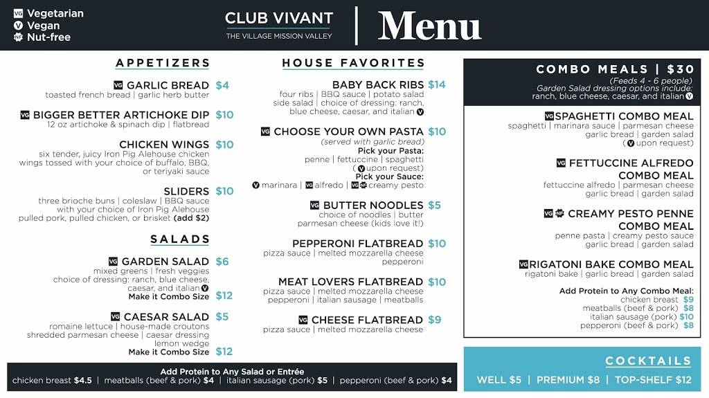 Vivant Bistro & Craft Bar | restaurant | 6554 Ambrosia Dr, San Diego, CA 92124, USA | 6195162365 OR +1 619-516-2365