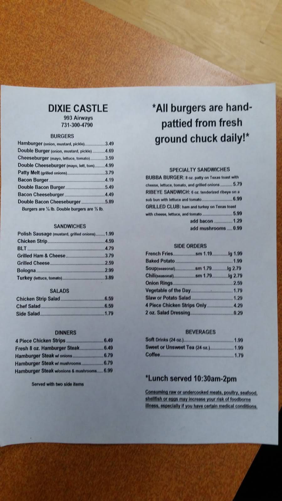 Dixie Castle | restaurant | 993 Airways Blvd, Jackson, TN 38301, USA | 7313004790 OR +1 731-300-4790