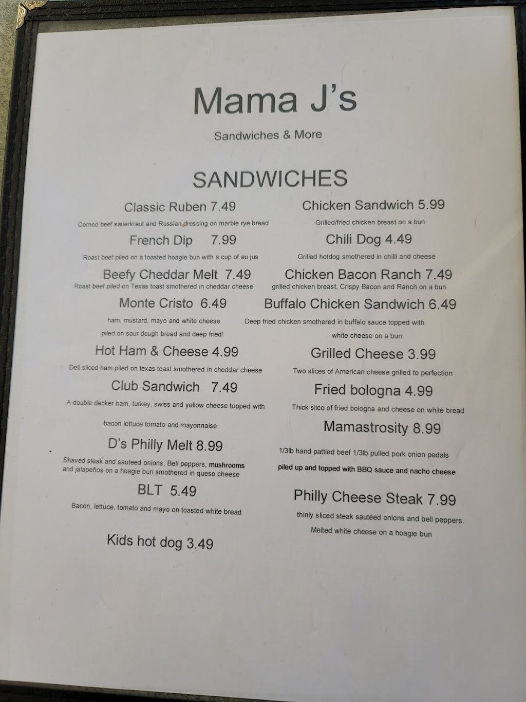Mama Js sandwiches and more | restaurant | 238 E Yoakum Ave, Chaffee, MO 63740, USA | 5733189191 OR +1 573-318-9191