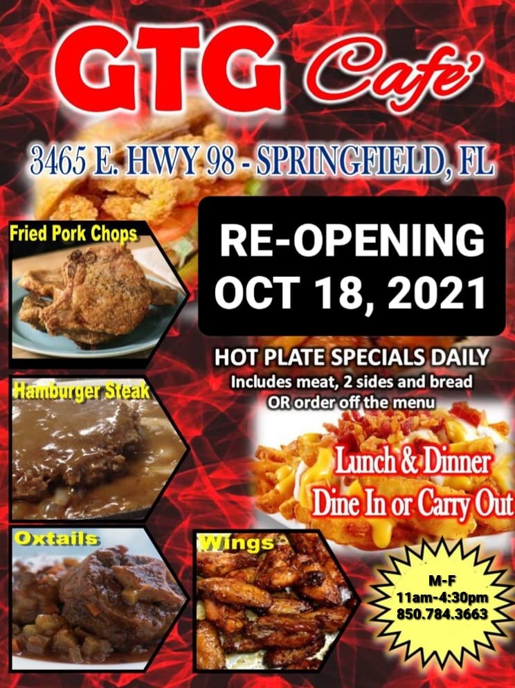 GTG Cafe | restaurant | 3465 E Hwy 98, Panama City, FL 32401, USA | 8507843663 OR +1 850-784-3663