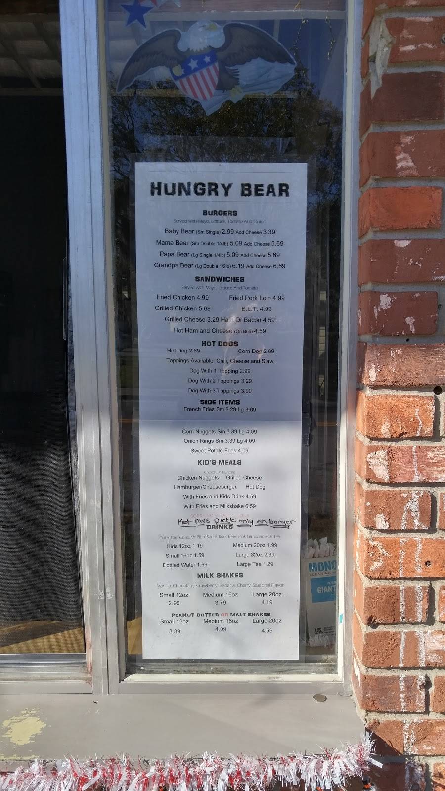 Hungry Bear Drive-In | restaurant | 420 SE Osceola Ave, Ocala, FL 34471, USA | 3527323003 OR +1 352-732-3003