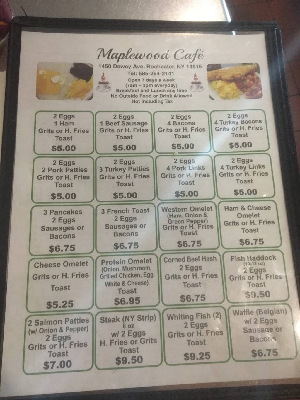 Maplewood Cafe | cafe | 1450 Dewey Ave, Rochester, NY 14615, USA | 5852542141 OR +1 585-254-2141