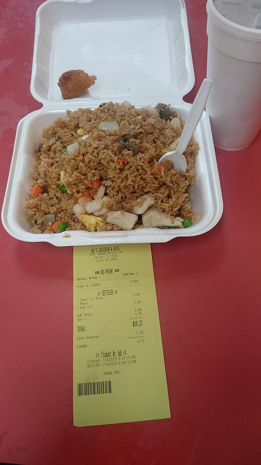 M Js Chicken & Rice | restaurant | 6751 Abrams Rd #120, Dallas, TX 75231, USA | 2142210822 OR +1 214-221-0822