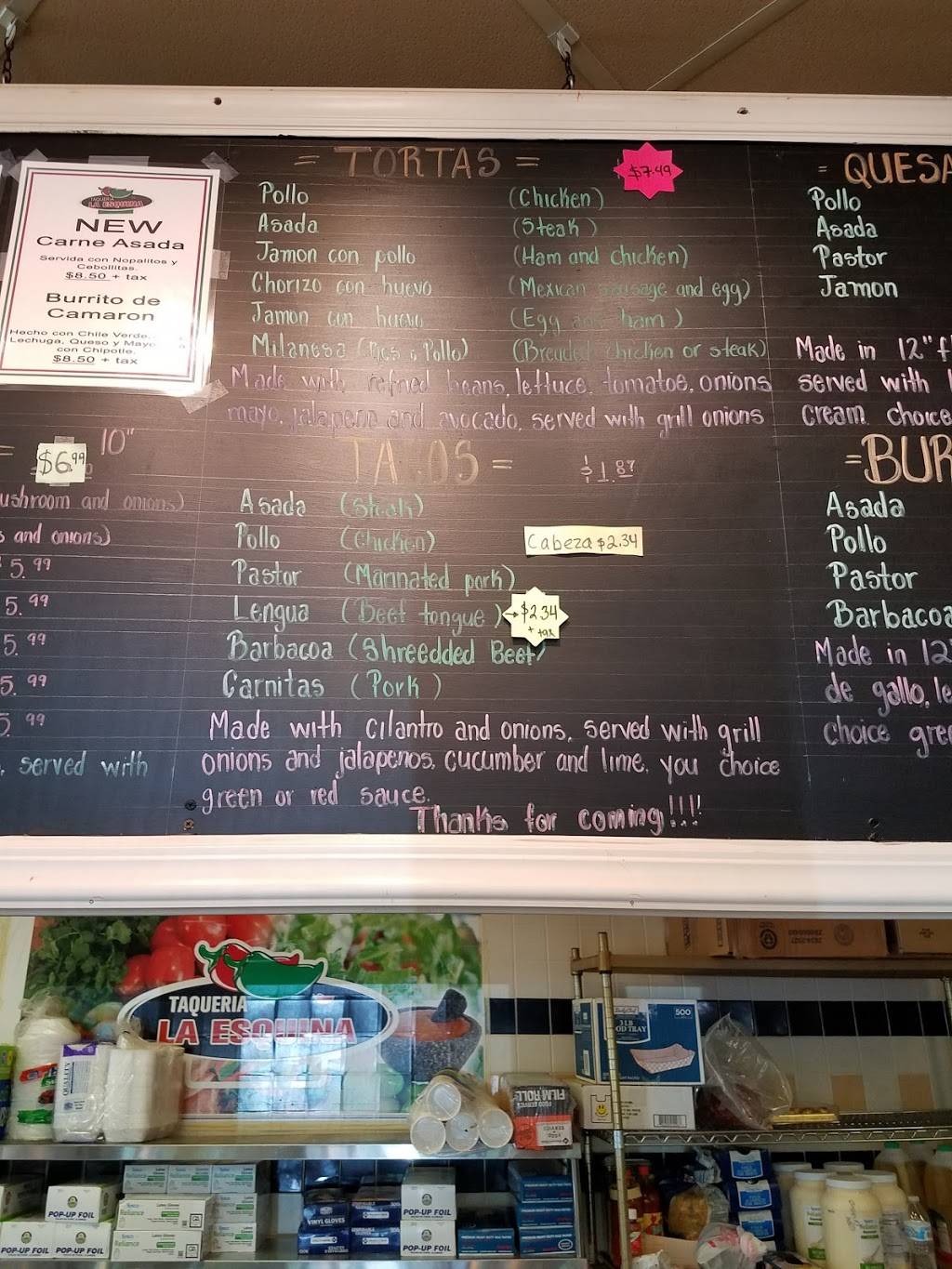 Taqueria la Esquina | restaurant | 10500 Chapel Hill Rd, Morrisville, NC 27560, USA | 9196000870 OR +1 919-600-0870