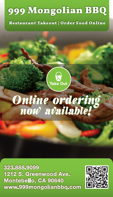 999 Mongolian BBQ | restaurant | 1212 S Greenwood Ave, Montebello, CA 90640, USA | 3238889099 OR +1 323-888-9099