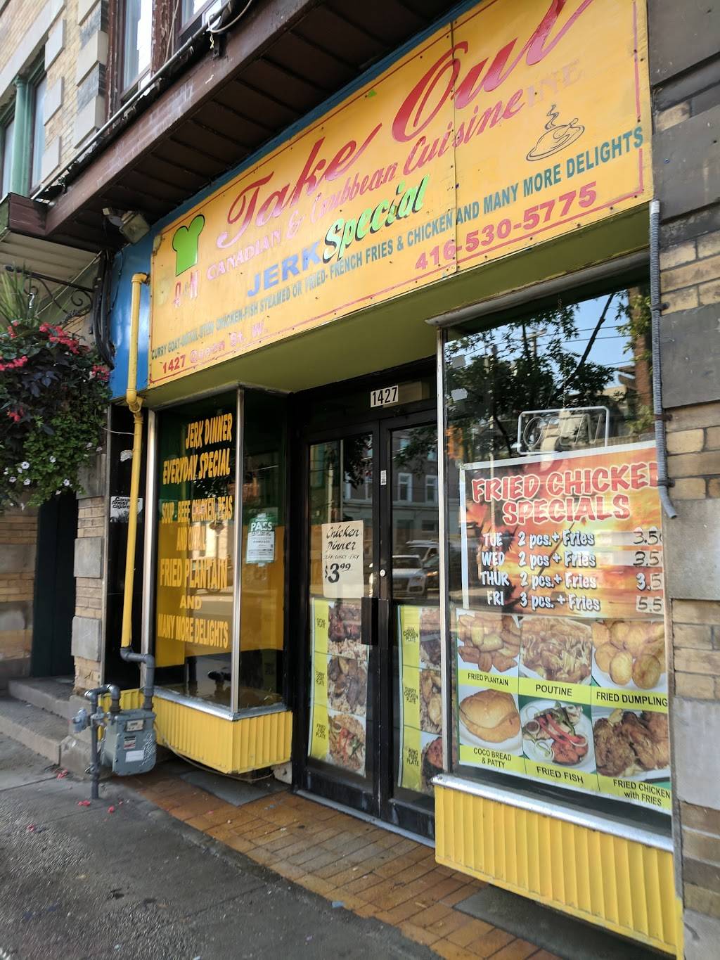 A And N Takeout | restaurant | 1427 Queen St W, Toronto, ON M6K 1M3, Canada | 4165305775 OR +1 416-530-5775