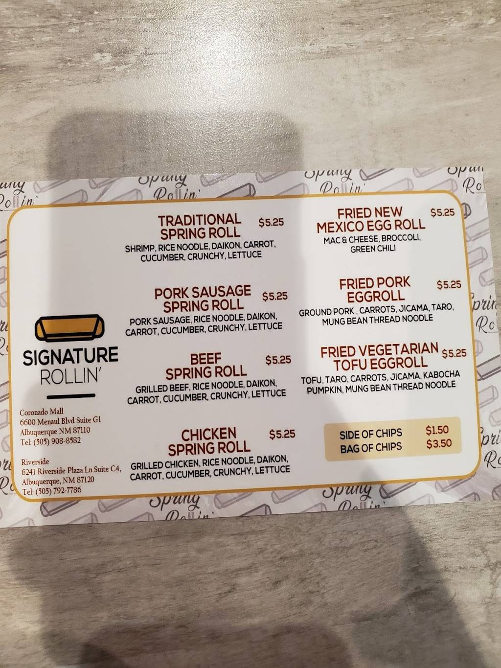 Spring Rollin | restaurant | 6600 Menaul Blvd NE, Albuquerque, NM 87110, USA | 5057927786 OR +1 505-792-7786