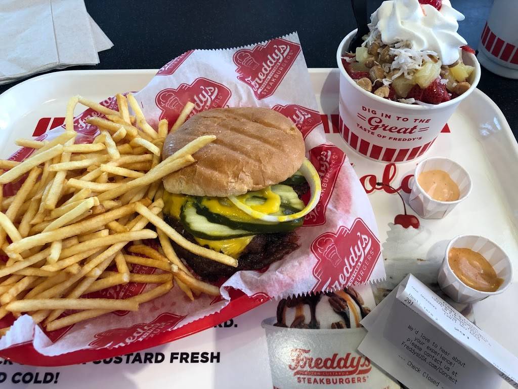 Freddys Frozen Custard & Steakburgers | restaurant | 19370 N Fwy Service Rd, Spring, TX 77373, USA | 2819076553 OR +1 281-907-6553